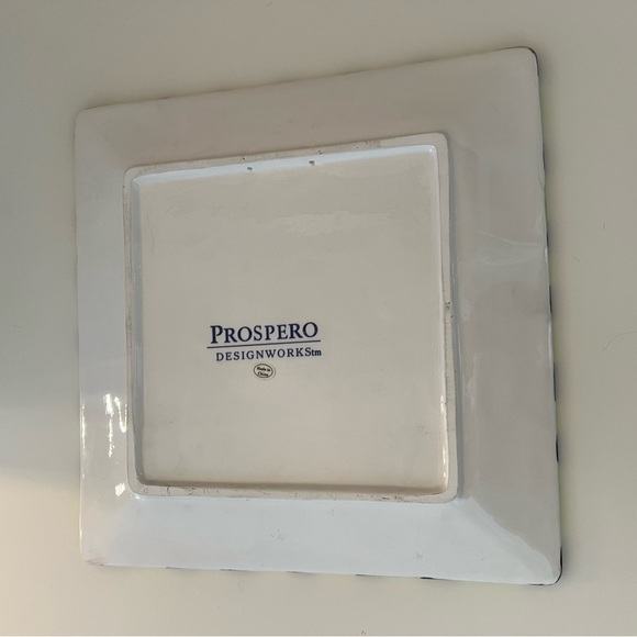 Vintage Prospero Designworks 10x10” Square Ceramic Hearts Plate Tray Platter - Picture 2 of 5
